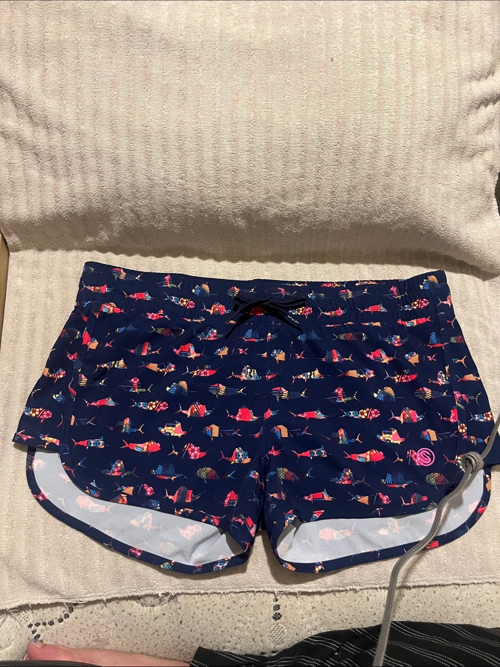 Scales Colorful Fish Board Shorts like new size Large